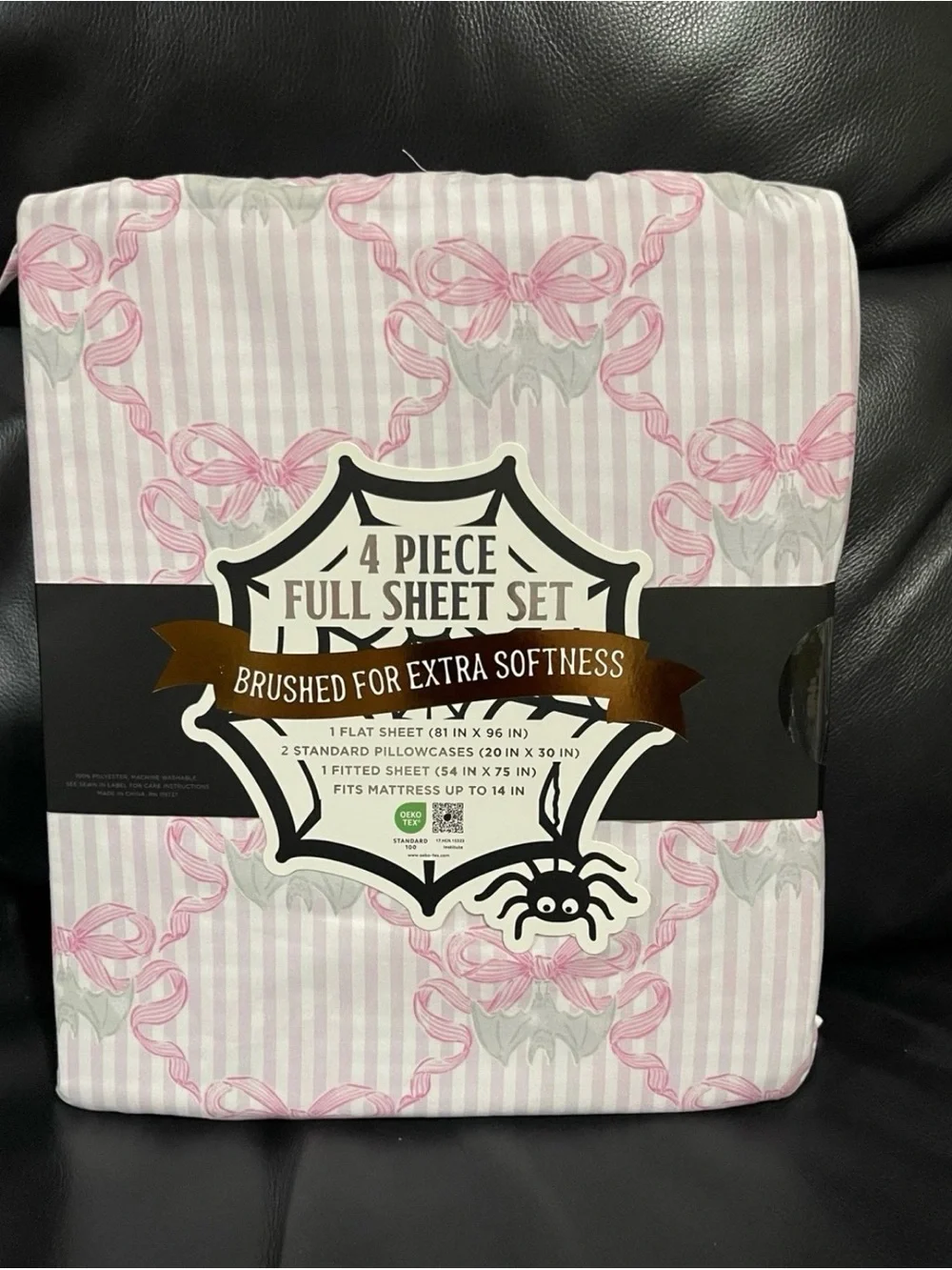 Halloween ENVOGUE Coquette Bows and Bats Full Sheet Set
